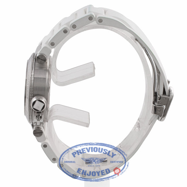 Cartier Pasha Seatimer 33MM Stainless Steel Silver Dial White Rubber Strap W3140002 VPEMNE - Beverly Hills Watch Company Watch Store