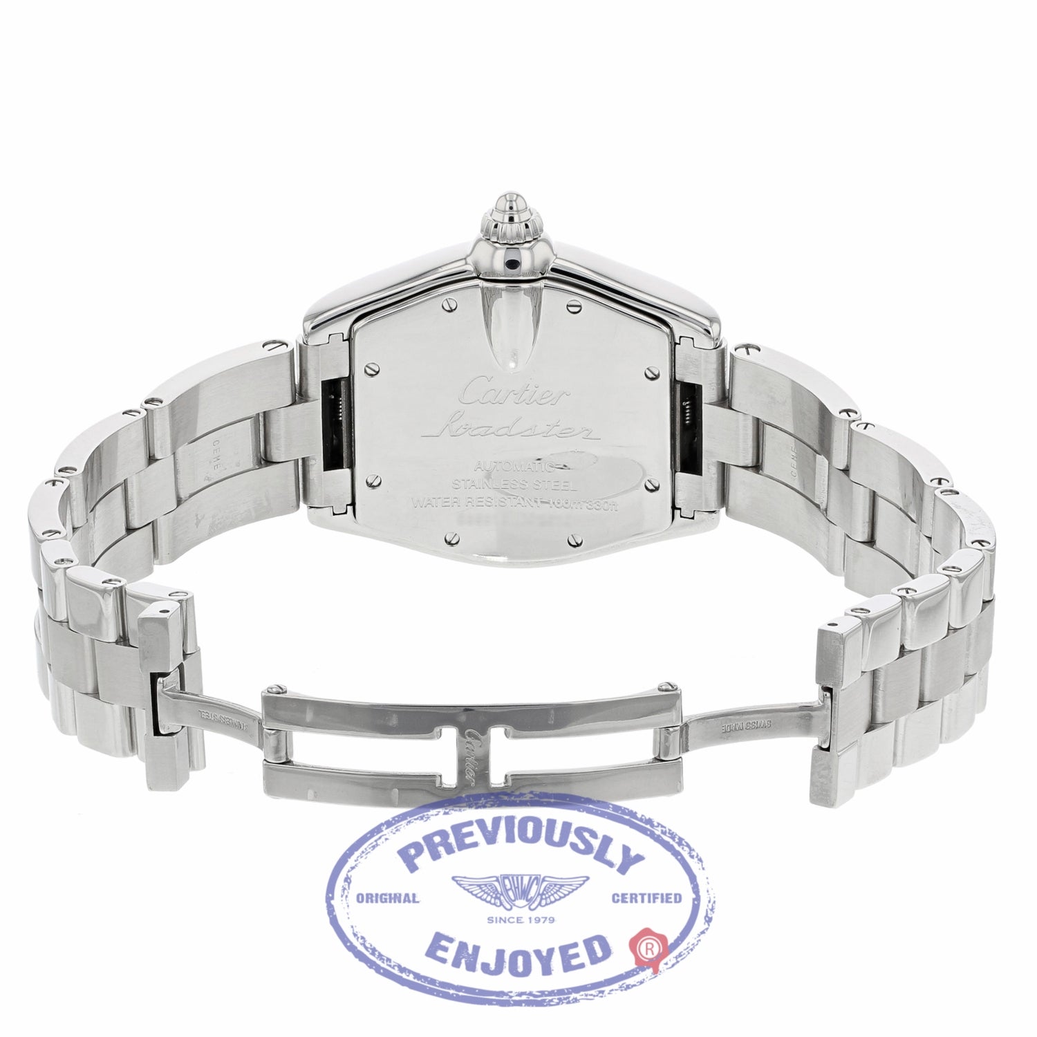 Cartier Roadster Stainless Steel Large Blue Sunray Dial W62048V3 XRW6AH - Beverly Hills Watch