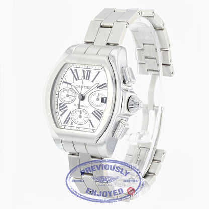 Cartier Roadster Chronograph Stainless Steel Silver Dial W6206019 8YNZDD