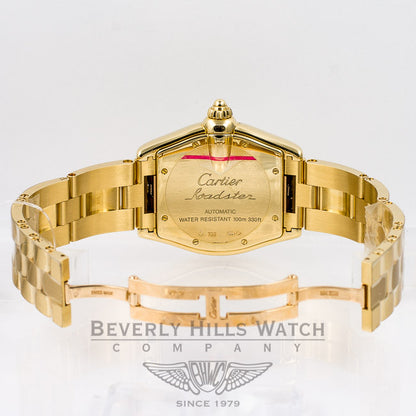 Cartier Roadster Large 18K Yellow Gold Silver Roman Dial Automatic Watch W62005V1 Beverly Hills Watch Company Watches
