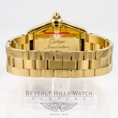 Cartier Roadster Large 18K Yellow Gold Silver Roman Dial Automatic Watch W62005V1 Beverly Hills Watch Company Watches