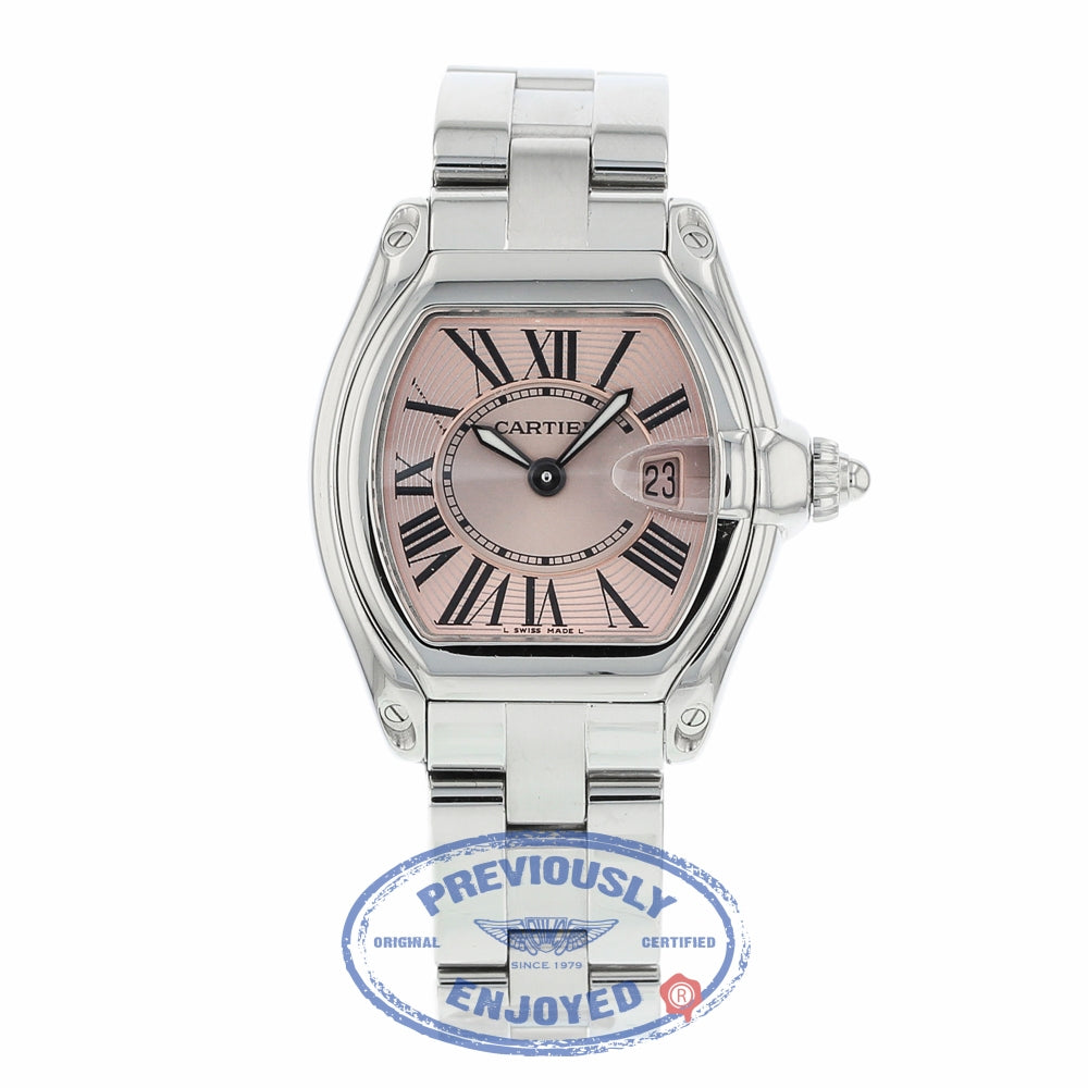 【早い者勝ち】Cartierミスパシャ ローズクウォーツ Cartier Roadster Quartz Small Stainless Steel Pink Dial W62617V3