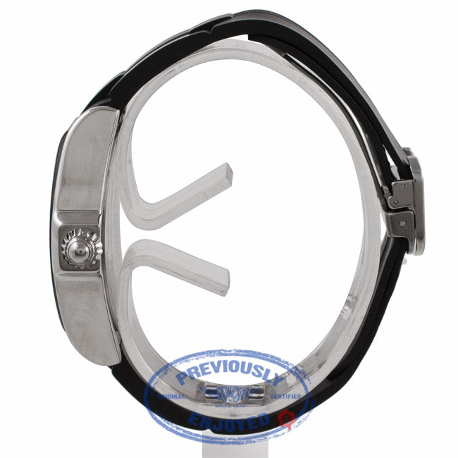Cartier Roadster S Large Stainless Steel ADLC Coating Bezel Silver Dial Rubber Strap W6206018 PNV4UQ - Beverly Hills Watch Company Watch Store