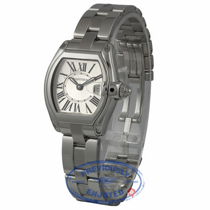Cartier Roadster Stainless Small Stainless Steel Silver Roman Dial Watch W62016V3 845VF8 - Beverly Hills Watch Company