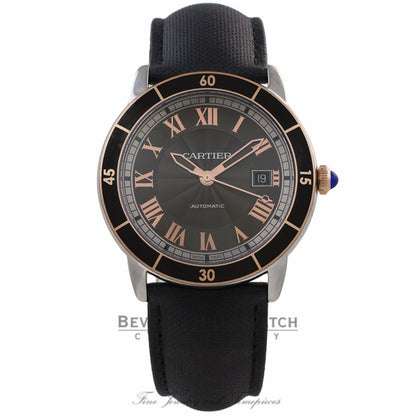 Cartier Ronde Croisiere 42MM Grey Dial Rose Gold Markings Black Leather Strap W2RN0005 PPTVFW - Beverly Hills Watch Company Watch Store
