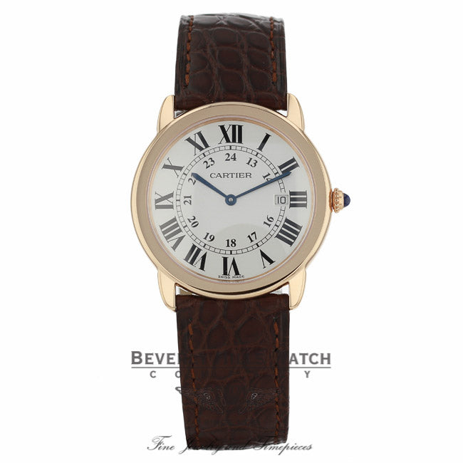Cartier Ronde Solo XL 36mm 18k Rose Gold Silver Dial W6701008 F5N695 - Beverly Hills Watch Company