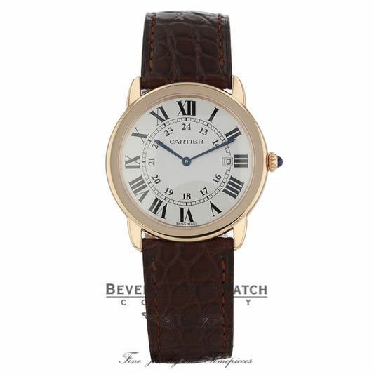 Cartier Ronde Solo XL 36mm 18k Rose Gold Silver Dial W6701008 F5N695 - Beverly Hills Watch Company