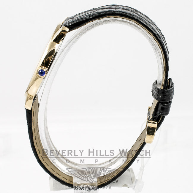 Cartier Ronde Solo Large Yellow Gold Case Silver Arabic Dial Crocodile Leather Strap W6700455 Beverly Hills Watch Company Watches