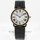 Cartier Ronde Solo Large Yellow Gold Case Silver Arabic Dial Crocodile Leather Strap W6700455 Beverly Hills Watch Company Watches