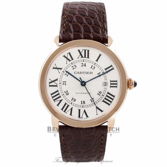 Cartier Ronde Solo XL 42MM 18k Rose Gold Silver Dial W6701009 3U8XN5 - Beverly Hills Watch Company