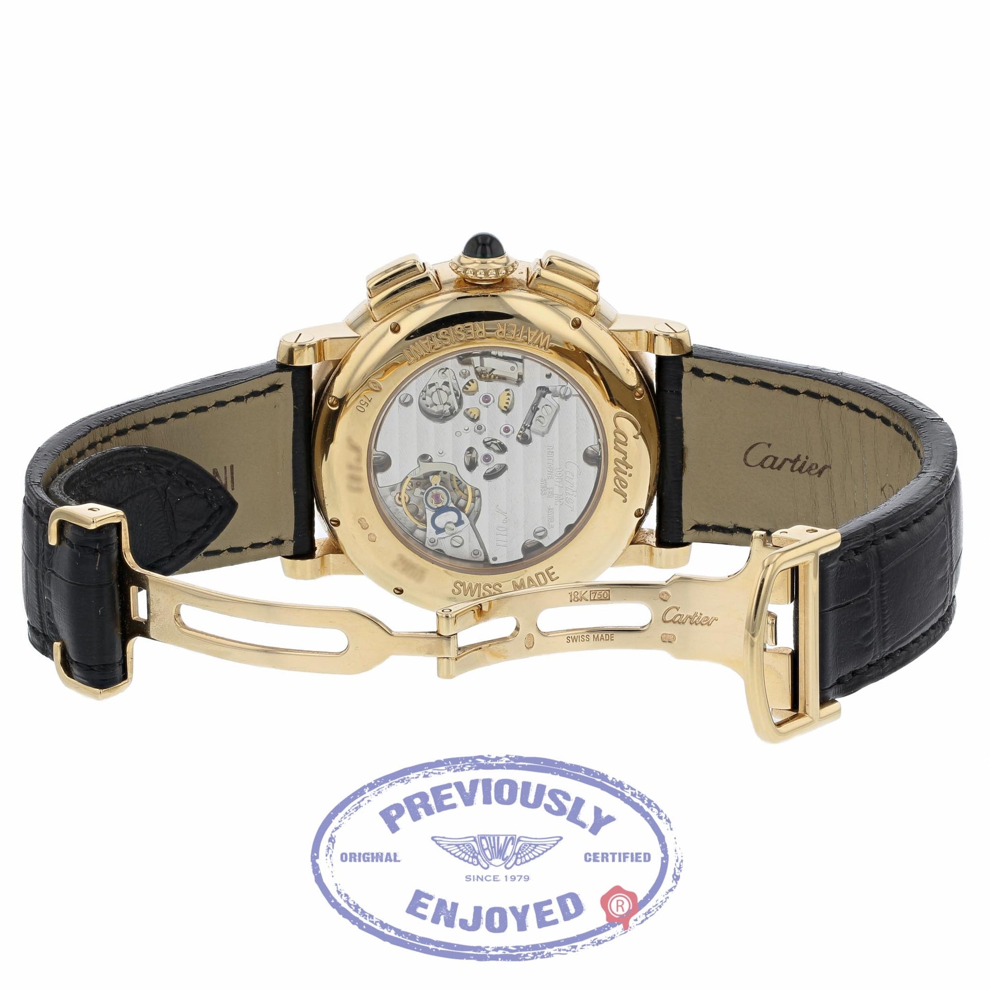 Cartier Rotonde Chrono 18k Yellow Gold Automatic 42mm Slate Grey Dial Metal Grey Dial W1555951 W963H8 - Beverly Hills Watch
