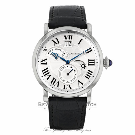 Cartier Rotonde 42mm Automatic Silver Dial Black Leather W1556368 JPUTNE - Beverly Hills Watch