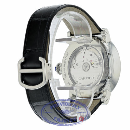 Cartier Rotonde 42mm Automatic Silver Dial Black Leather W1556368 WACYEP - Beverly Hills Watch