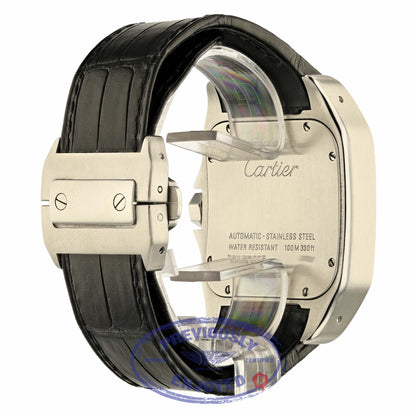 Cartier Santos 100 Large Mens Stainless Steel Leather Strap Automatic W20073X8 HWQNN9 - Beverly Hills Watch Company