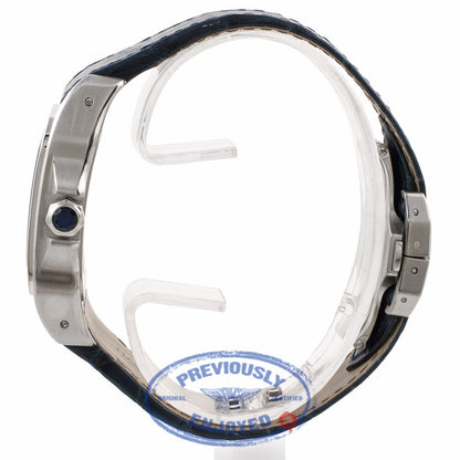 Cartier Santos 100 Large Mens Stainless Steel Leather Strap Watch W20073X8 DQD868 - Beverly Hills Watch Company Watch Store