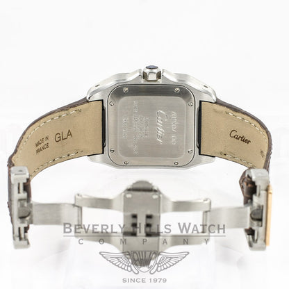Cartier Santos 100 Medium Two-Tone Leather Strap Watch W20107X7 - 19523