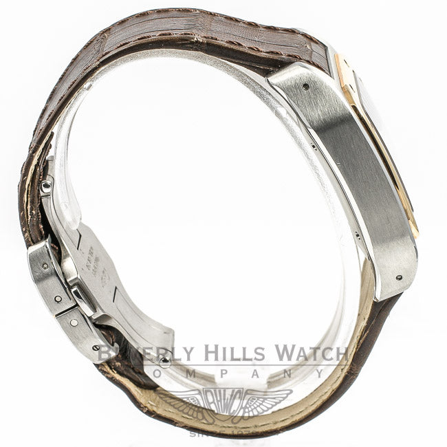 Cartier Santos 100 Medium Two-Tone Leather Strap Watch W20107X7