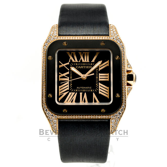 Cartier Santos 100 Rose Gold Medium Ladies Watch WM505017 WM505017 Beverly Hills Watch Company Watches