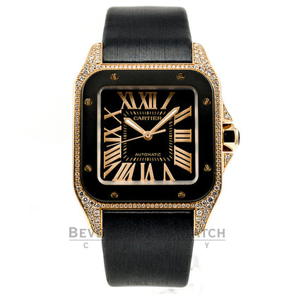 Cartier Santos 100 Rose Gold Medium Ladies Watch WM505017 WM505017 Beverly Hills Watch Company Watches