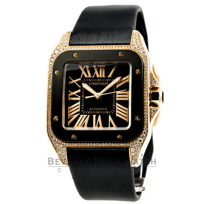 Cartier Santos 100 Rose Gold Medium Ladies Watch WM505017 WM505017 Beverly Hills Watch Company Watches