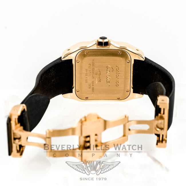 Cartier Santos 100 Rose Gold Medium Ladies Watch WM505017 WM505017 Beverly Hills Watch Company Watches