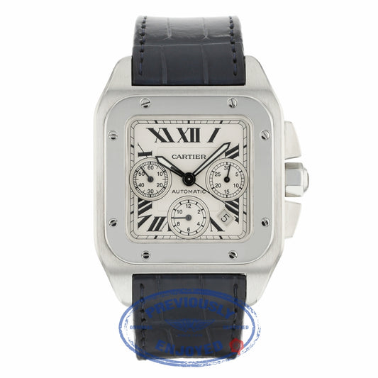 Cartier Santos 100 XL Chronograph Stainless Steel W20090X8 1CY7R9 - Beverly Hills Watch Company