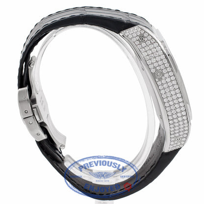 Cartier Santos 100 XL Chronograph Stainless Steel Custom Diamond Set W20090X8 DKHQZX