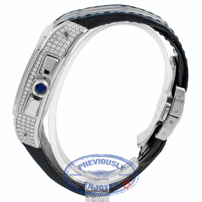 Cartier Santos 100 XL Chronograph Stainless Steel Custom Diamond Set W20090X8 DKHQZX