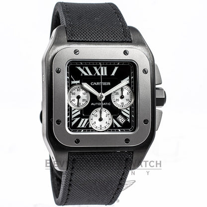 Cartier Santos XL Chronograph Black PVD Case Titanium Bezel Black Roman Dial Watch W2020005 Beverly Hills Watch Company Watches