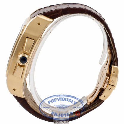 Cartier Santos 100 XL Chronograph 18K Yellow Gold Case Silver Dial W20096Y1 RVXPKM - Beverly Hills Watch Company Watch Store