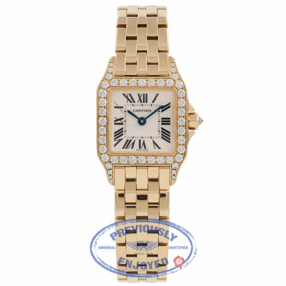 Cartier Santos Demoiselle Small Yellow Gold Diamond Bezel  WF9001Y7 RQGHIU - Beverly Hills Watch Company Watch Store