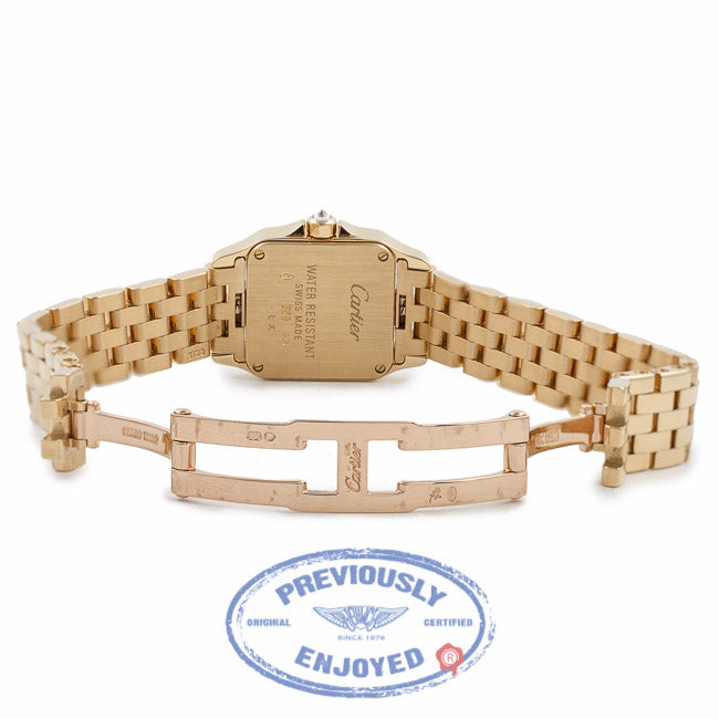 Cartier Santos Demoiselle Small Yellow Gold Diamond Bezel  WF9001Y7 RQGHIU - Beverly Hills Watch Company Watch Store