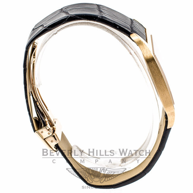 Cartier Santos Dumont 18K Rose Gold Rhodium Roman Numeral Dial Black Crocodile Leather Strap Watch W2006951 Beverly Hills Watch Company Watches