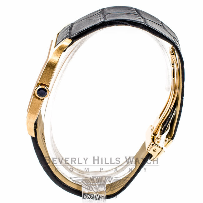 Cartier Santos Dumont 18K Rose Gold Rhodium Roman Numeral Dial Black Crocodile Leather Strap Watch W2006951 Beverly Hills Watch Company Watches