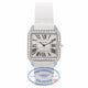 Cartier Santos Dumont Small 18k White Gold Diamond Bezel Silver Dial WH100251 CIJZR5 - Beverly Hills Watch Company Watch Store