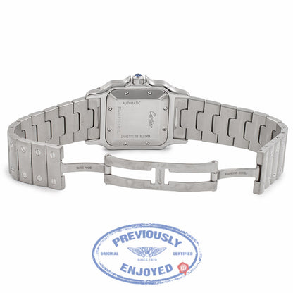 Cartier Santos Galbee Stainless Steel 29MM Silver Dial W20098DC HEBBZZ - Beverly Hills Watch Company Watch Store