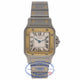 Cartier Santos Galbee Small Quartz 18k Yellow Gold Stainless Steel Silver Dial W20012C4 TVJ6KG - Beverly Hills Watch Company Watch Store