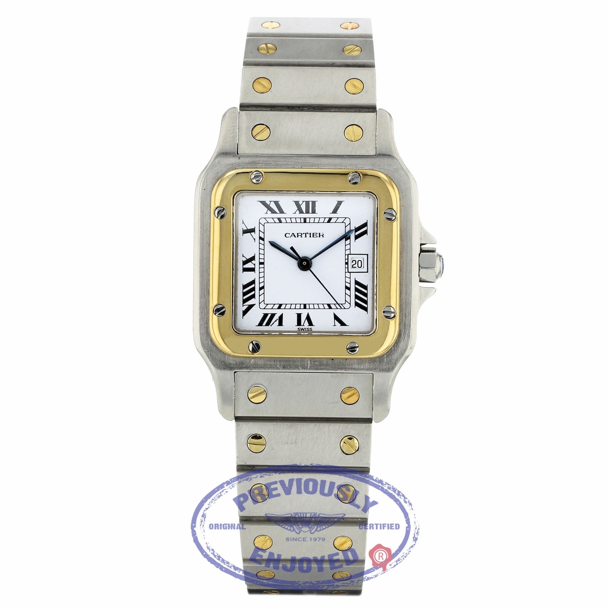 Cartier Santos Gents Vintage Circa 1990's Yellow Gold Stainless Steel SANTOSVINT Y6Y5FF - Beverly Hills Watch