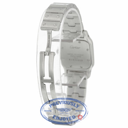 Cartier Santos Galbee Quartz Stainless Steel Creme Dial Blue Roman Numerals 1565 PP7WVF - Beverly Hills Watch