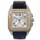Cartier Santos XL Yellow Gold Stainless Steel Automatic Chronograph Silver Dial Black Alligator Strap W20091X7 43C7R1 - Beverly Hills Watch Company Watch Store