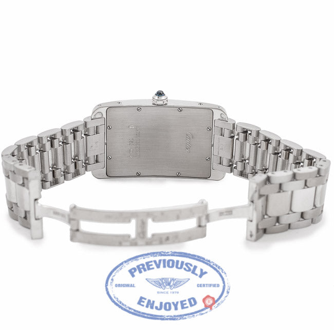 Cartier Tank American White Gold Ladies Watch W26019L1 QKGMMY - Beverly Hills Watch Store