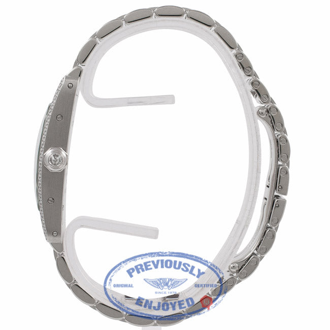 Cartier Tank Americain White Gold Diamond Bezel Silver Dial WB7073L1 T3XXH5 - Beverly Hills Watch Store