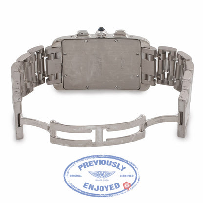 Cartier Tank Americaine Chronoflex 18k White Gold 29MM Silver Dial Bracelet W26033L1 FQDHJ7 - Beverly Hills Watch Company Watch Store