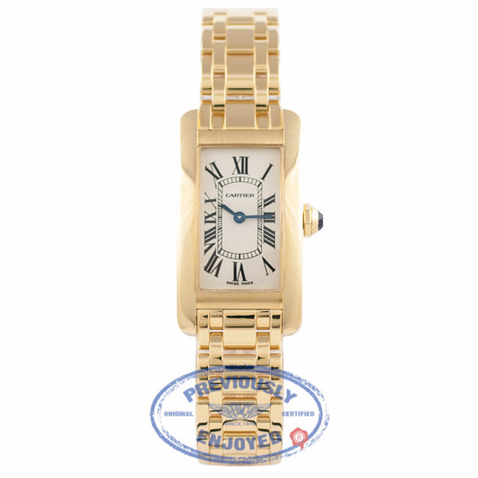 Cartier Tank Americaine Small 18K Yellow Gold White Dial W26015K2 M4PA5X - Beverly Hills Watch Store