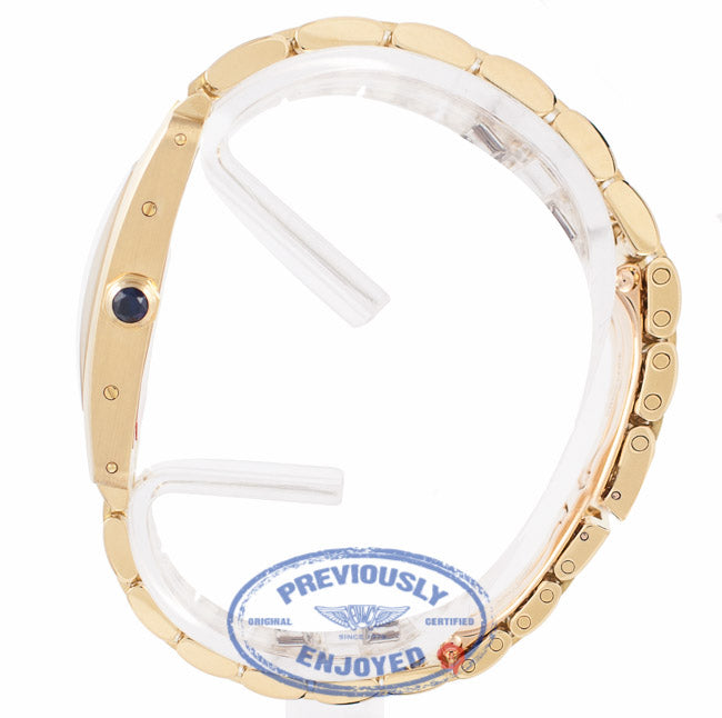 Cartier Tank Americaine Small 18K Yellow Gold White Dial W26015K2 M4PA5X - Beverly Hills Watch Store