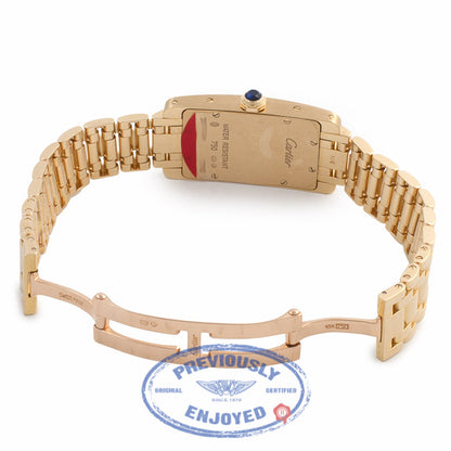 Cartier Tank Americaine Small 18K Yellow Gold White Dial W26015K2 M4PA5X - Beverly Hills Watch Store