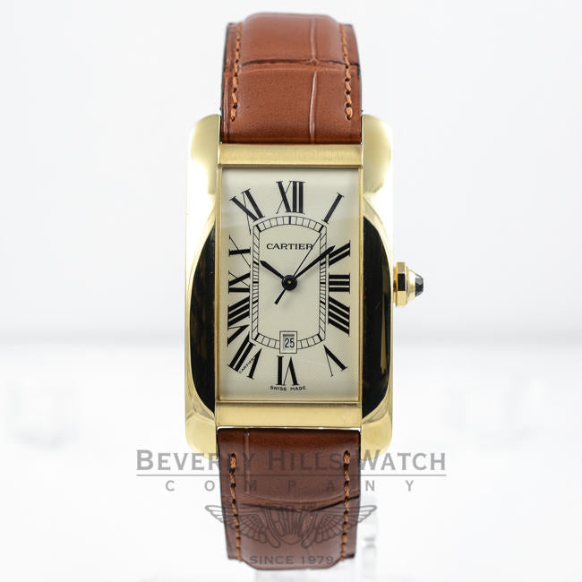 Cartier Tank Americaine 18K Yellow Gold Watch W2603156 Beverly Hills Watch Company Watches