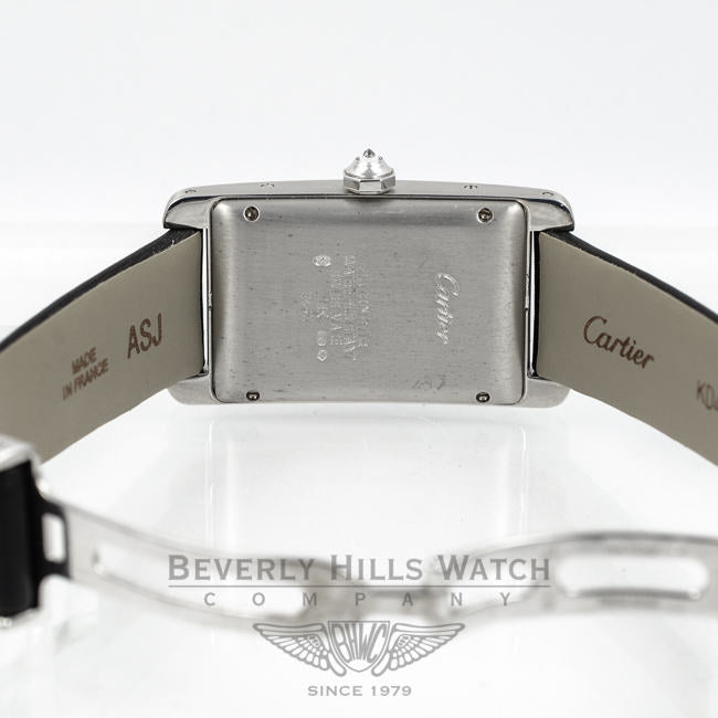 Cartier Tank Americaine Medium White Gold Diamond Bezel Ladies Watch WB702651 Beverly Hills Watch Company Watches