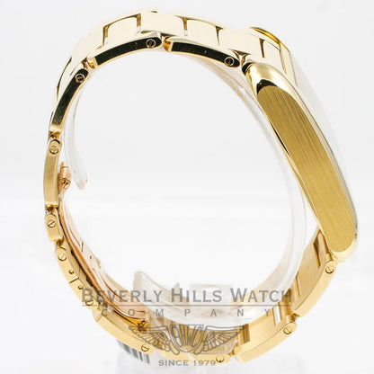 Cartier Tank Anglaise Large 18K Yellow Gold Bracelet Silver Roman Dial Watch W53100018 Beverly Hills Watch Company Watches