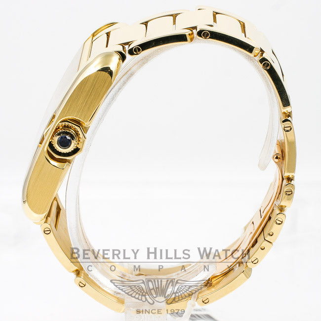 Cartier Tank Anglaise Large 18K Yellow Gold Bracelet Silver Roman Dial Watch W53100018 Beverly Hills Watch Company Watches